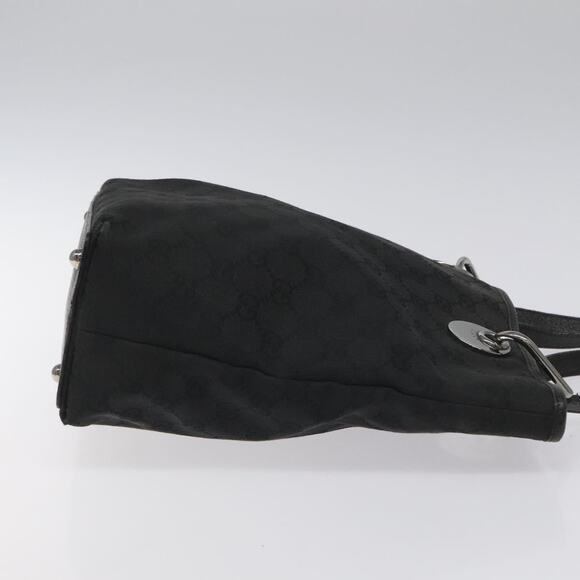 GUCCI GG Canvas Tote Bag Black Silver - Picture 4 of 16